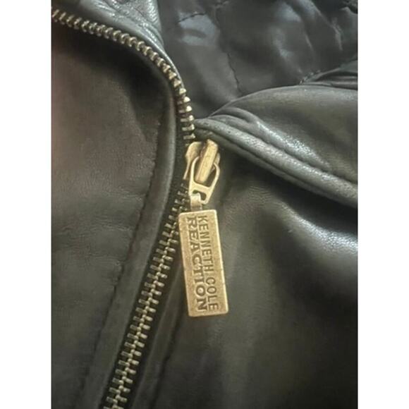 Kenneth Cole Reaction Mens leather jacket winter warm classic sophisticated work - Picture 4 of 9